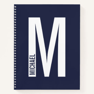 Modernes Personalisiertes Fettmonogramm und Name Notizbuch
