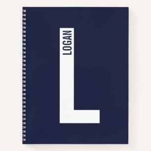 Modernes Personalisiertes Fettmonogramm und Name Notizbuch