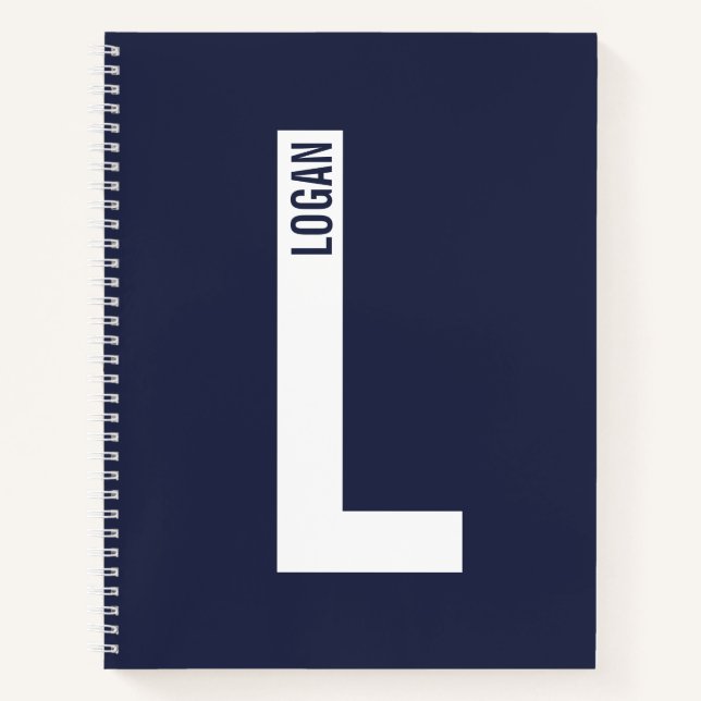 Modernes Personalisiertes Fettmonogramm und Name Notizbuch (Vorderseite)