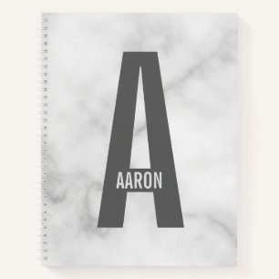 Modernes Personalisiertes Fettmonogramm und Name Notizbuch