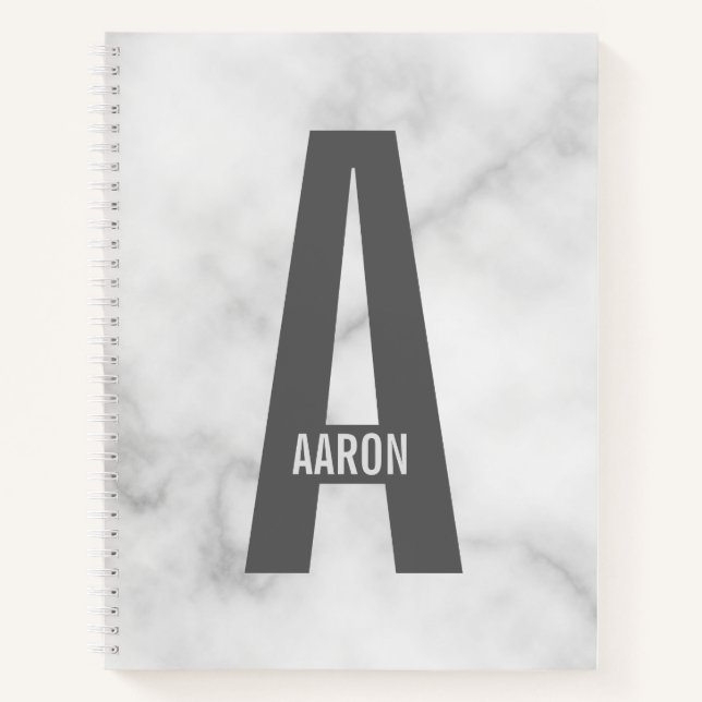 Modernes Personalisiertes Fettmonogramm und Name Notizbuch (Vorderseite)