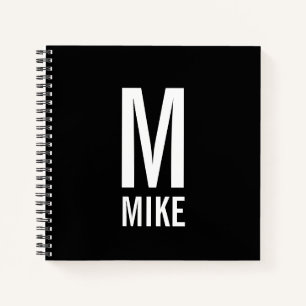 Modernes Personalisiertes Fettmonogramm und Name Notizbuch
