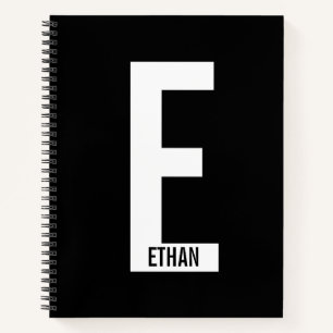 Modernes Personalisiertes Fettmonogramm und Name Notizbuch