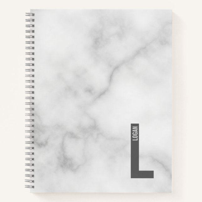 Modernes Personalisiertes Fettmonogramm und Name Notizbuch (Vorderseite)