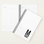 Modernes Personalisiertes Fettmonogramm und Name Planer<br><div class="desc">Modernes Monogram Design mit schwarz personalisierter Monogramm und Namen in modernen fett formatierten Sans Serif Schriftart Stil auf weißem Cover.</div>