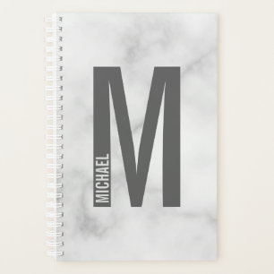 Modernes Personalisiertes Fettmonogramm und Name Planer