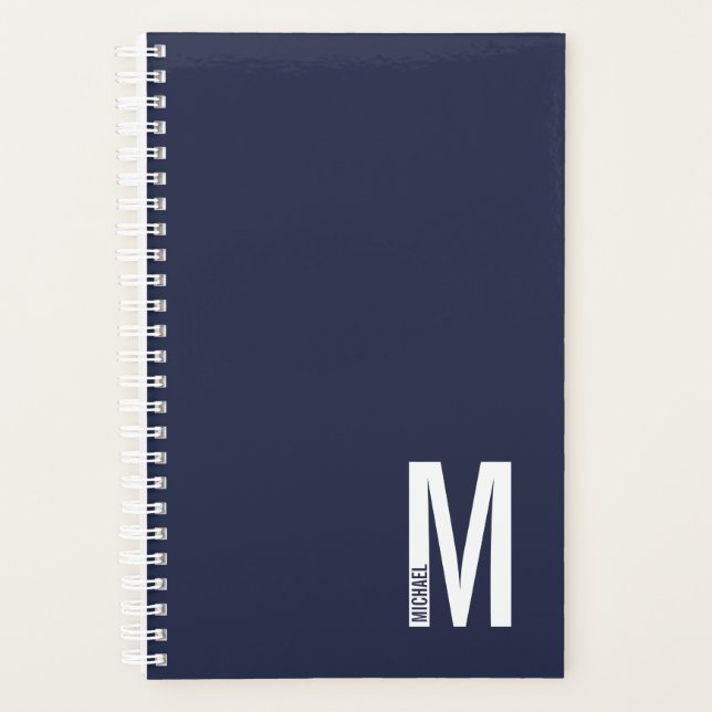 Modernes Personalisiertes Fettmonogramm und Name Planer (Vorderseite)