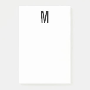 Modernes Personalisiertes Fettmonogramm und Name Post-it Klebezettel