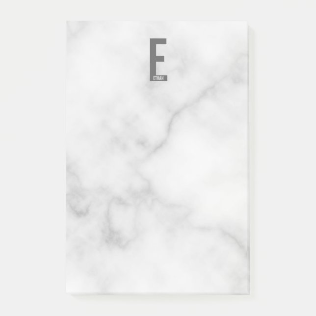 Modernes Personalisiertes Fettmonogramm und Name Post-it Klebezettel (Vorderseite)