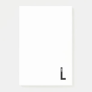 Modernes Personalisiertes Fettmonogramm und Name Post-it Klebezettel