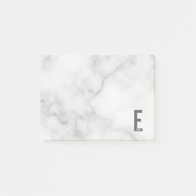 Modernes Personalisiertes Fettmonogramm und Name Post-it Klebezettel (Vorderseite)