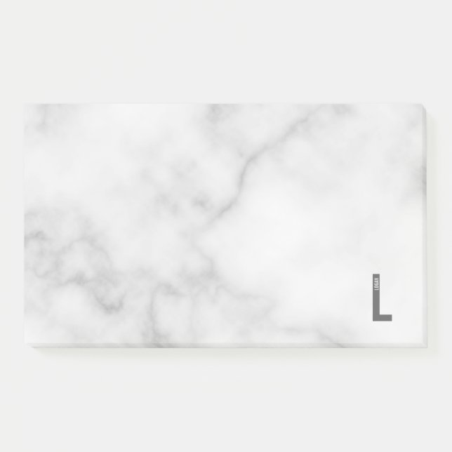 Modernes Personalisiertes Fettmonogramm und Name Post-it Klebezettel (Vorderseite)
