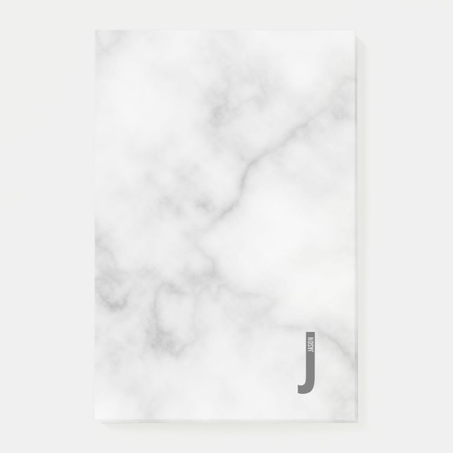 Modernes Personalisiertes Fettmonogramm und Name Post-it Klebezettel (Vorderseite)