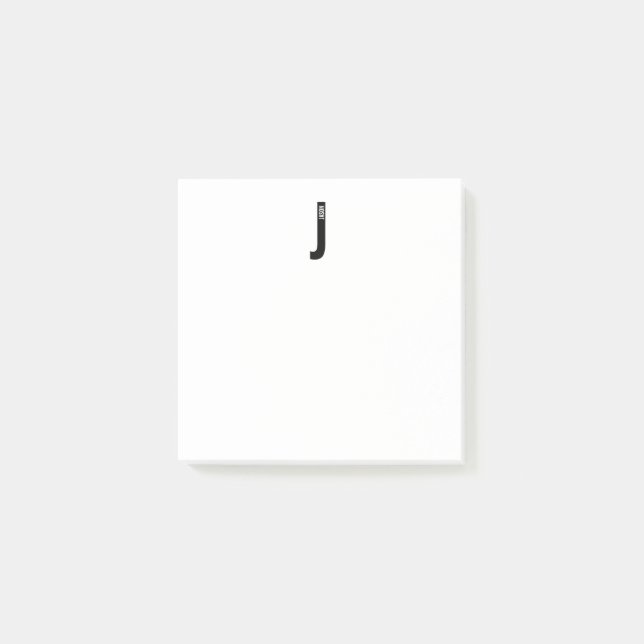 Modernes Personalisiertes Fettmonogramm und Name Post-it Klebezettel (Vorderseite)