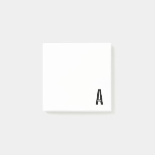 Modernes Personalisiertes Fettmonogramm und Name Post-it Klebezettel