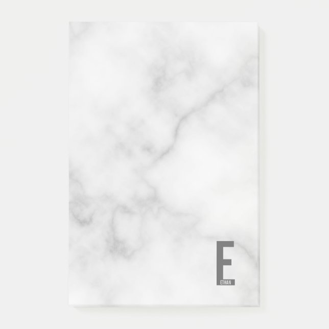 Modernes Personalisiertes Fettmonogramm und Name Post-it Klebezettel (Vorderseite)