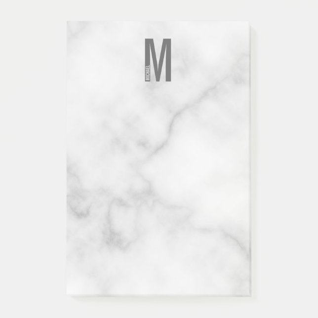 Modernes Personalisiertes Fettmonogramm und Name Post-it Klebezettel (Vorderseite)
