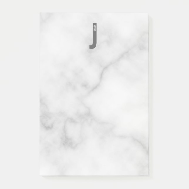 Modernes Personalisiertes Fettmonogramm und Name Post-it Klebezettel (Vorderseite)