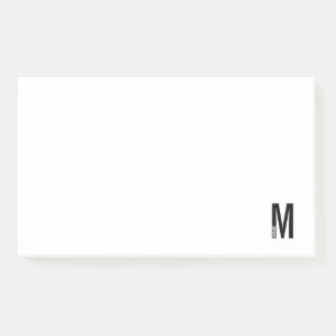 Modernes Personalisiertes Fettmonogramm und Name Post-it Klebezettel