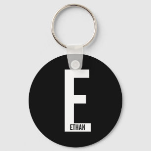 Modernes Personalisiertes Fettmonogramm und Name Schlüsselanhänger