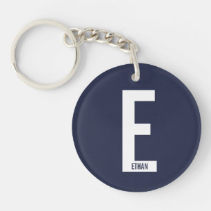 Modernes Personalisiertes Fettmonogramm und Name Schlüsselanhänger