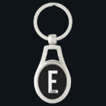 Modernes Personalisiertes Fettmonogramm und Name Schlüsselanhänger<br><div class="desc">Modernes Monogram Design mit personalisiertem Monogramm Buchstaben "E" und Namen im modernen fett formatierten Sans Serif Schriftart Stil. Perfektes Geschenk für ihn,  Vatertagsgeschenk,  Trauzeuge Geschenk und vieles mehr.</div>
