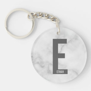Modernes Personalisiertes Fettmonogramm und Name Schlüsselanhänger