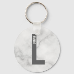 Modernes Personalisiertes Fettmonogramm und Name Schlüsselanhänger
