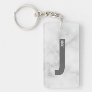 Modernes Personalisiertes Fettmonogramm und Name Schlüsselanhänger