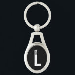 Modernes Personalisiertes Fettmonogramm und Name Schlüsselanhänger<br><div class="desc">Modernes Monogram Design mit personalisiertem Monogramm-Buchstaben "L" und Namen im modernen fett formatierten Sans Serif Schriftart Stil. Perfektes Geschenk für ihn,  Vatertagsgeschenk,  Trauzeuge Geschenk und vieles mehr.</div>