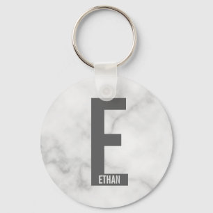 Modernes Personalisiertes Fettmonogramm und Name Schlüsselanhänger