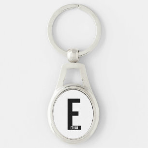 Modernes Personalisiertes Fettmonogramm und Name Schlüsselanhänger