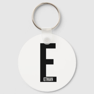 Modernes Personalisiertes Fettmonogramm und Name Schlüsselanhänger