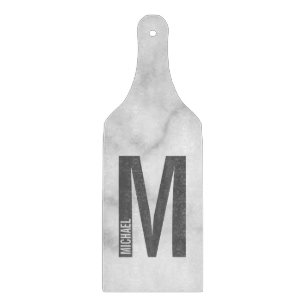 Modernes Personalisiertes Fettmonogramm und Name Schneidebrett