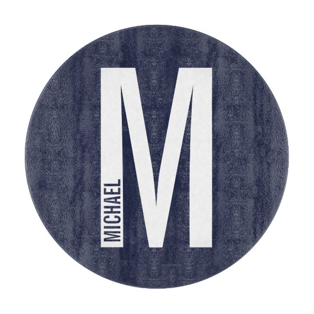 Modernes Personalisiertes Fettmonogramm und Name Schneidebrett (Vorderseite)