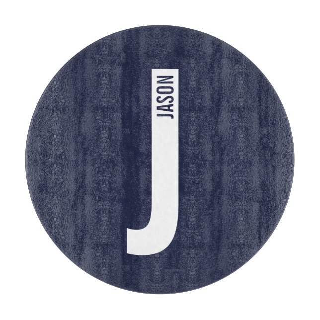 Modernes Personalisiertes Fettmonogramm und Name Schneidebrett (Vorderseite)