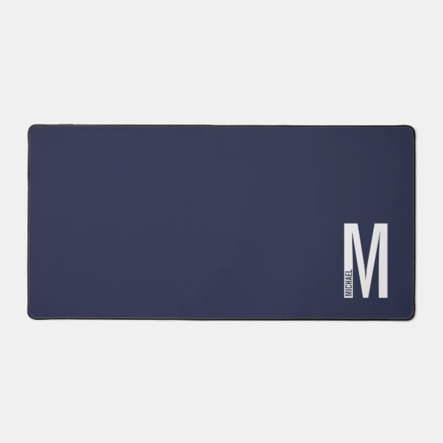 Modernes Personalisiertes Fettmonogramm und Name Schreibtischunterlage (Vorderseite)