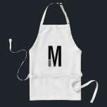 Modernes Personalisiertes Fettmonogramm und Name Schürze<br><div class="desc">Modernes Monogram Design mit personalisiertem Monogramm-Buchstaben "M" und Namen im modernen fett formatierten Sans Serif Schriftart Stil. Perfektes Geschenk für ihn,  Vatertag Geschenk und mehr.</div>