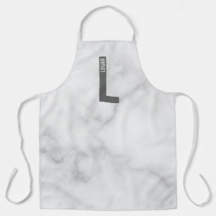 Modernes Personalisiertes Fettmonogramm und Name Schürze