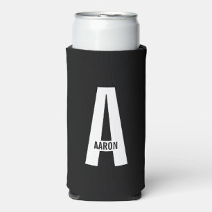 Modernes Personalisiertes Fettmonogramm und Name Selters Dosenkühler