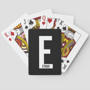 Modernes Personalisiertes Fettmonogramm und Name Spielkarten
