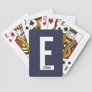 Modernes Personalisiertes Fettmonogramm und Name Spielkarten