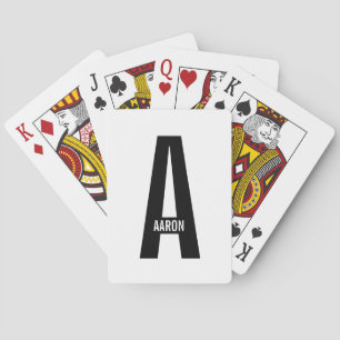 Modernes Personalisiertes Fettmonogramm und Name Spielkarten