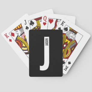 Modernes Personalisiertes Fettmonogramm und Name Spielkarten