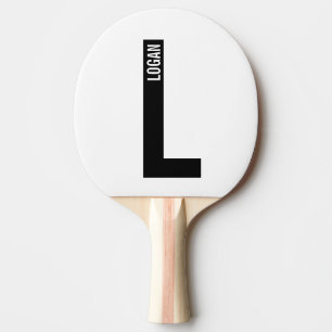 Modernes Personalisiertes Fettmonogramm und Name Tischtennis Schläger