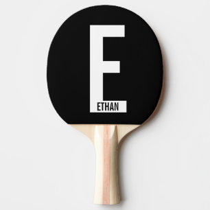 Modernes Personalisiertes Fettmonogramm und Name Tischtennis Schläger