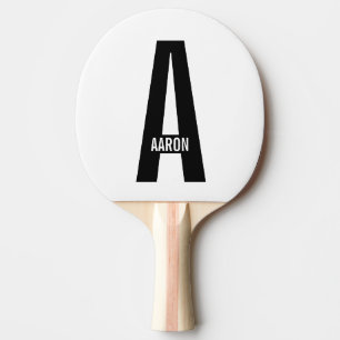 Modernes Personalisiertes Fettmonogramm und Name Tischtennis Schläger