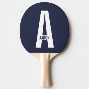 Modernes Personalisiertes Fettmonogramm und Name Tischtennis Schläger