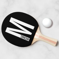 Modernes Personalisiertes Fettmonogramm und Name Tischtennis Schläger