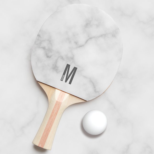 Modernes Personalisiertes Fettmonogramm und Name Tischtennis Schläger (Von Creator hochgeladen)
